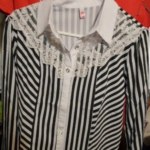 Black and white blouse